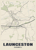 Street map poster of Launceston, Cornwall