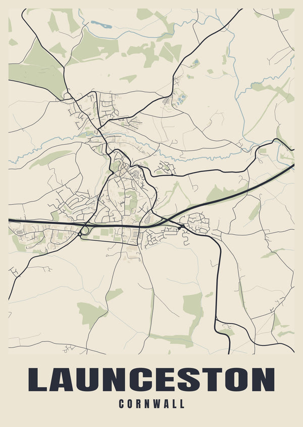 Launceston Street Map Poster