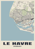 Street map poster of Le Havre, Normandy