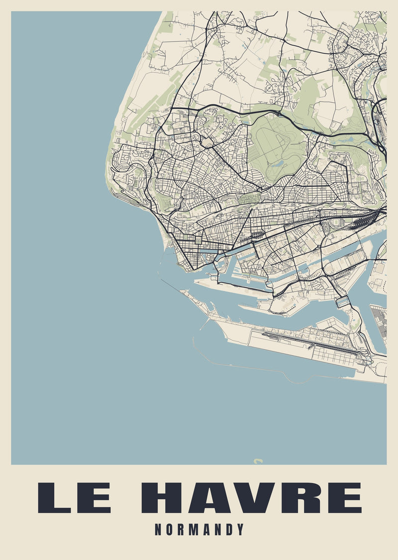 Le Havre Street Map Poster