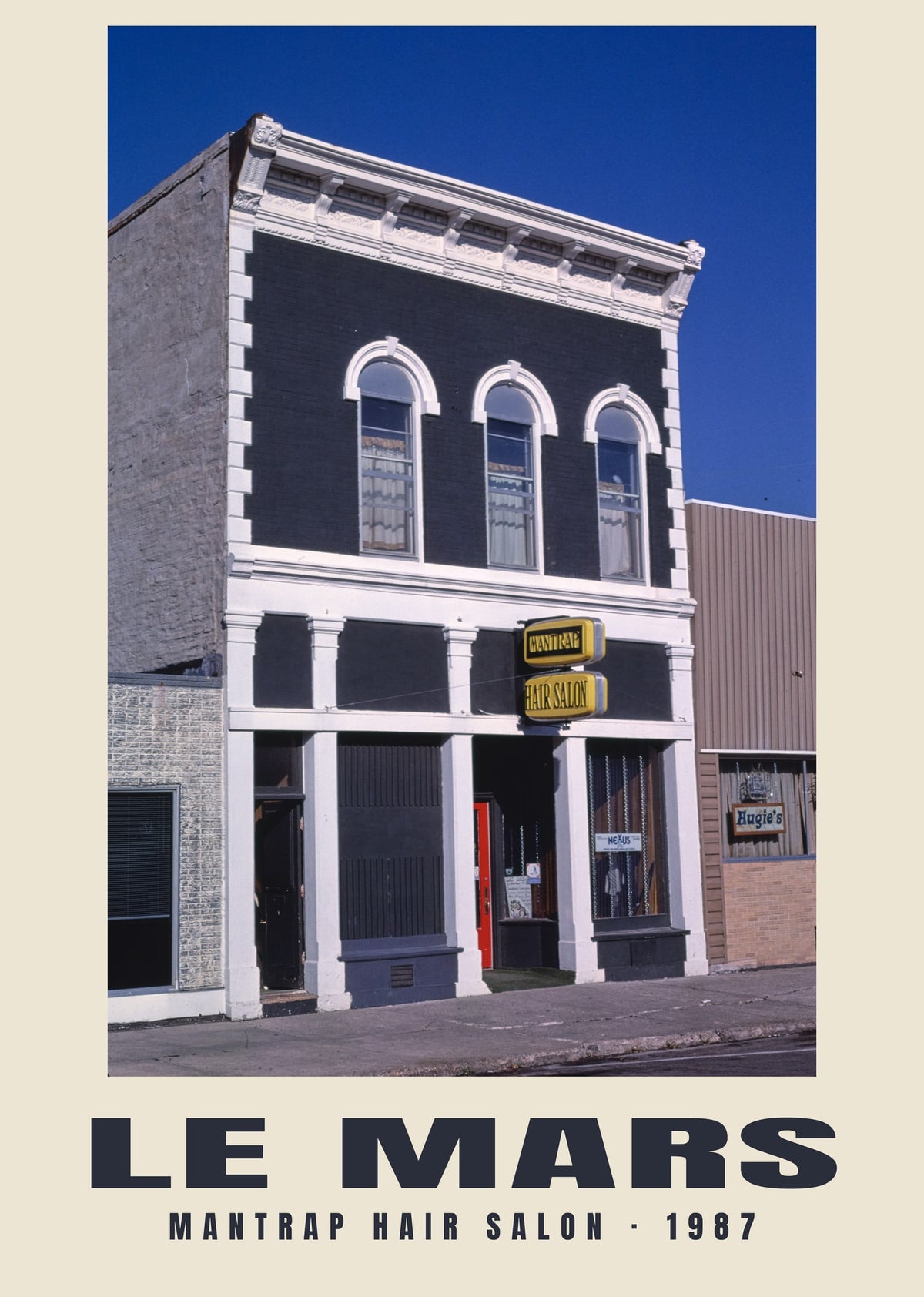 Mantrap Hair Salon, Le Mars, 1987 heritage photograph