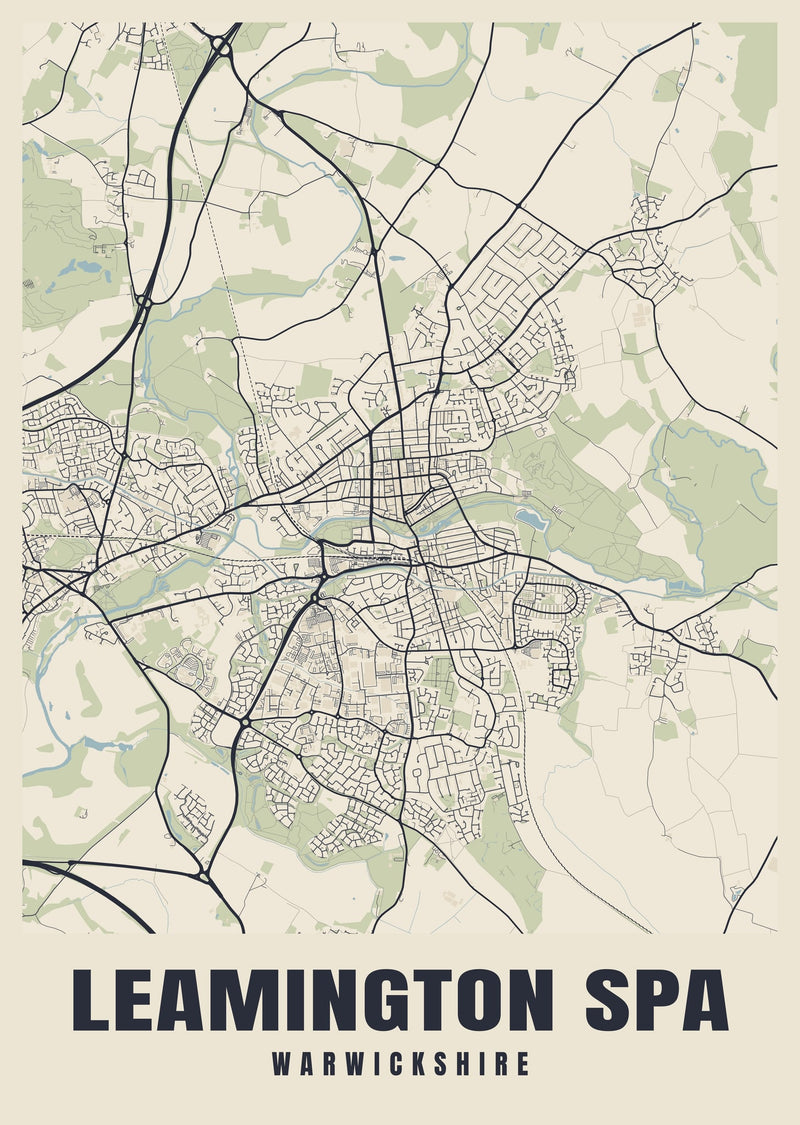 Leamington Spa Street Map Poster