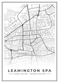 Street map poster of Leamington Spa town centre, Warwickshire