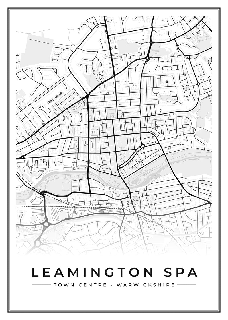Leamington Spa Town Centre Street Map Poster