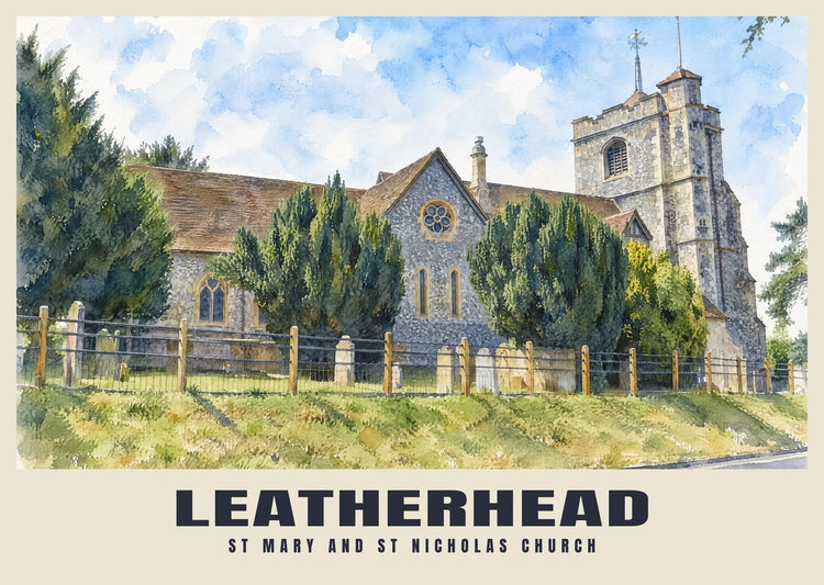 St Mary and St Nicholas Church, Leatherhead Poster