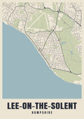 Street map poster of Lee-on-the-Solent, Hampshire