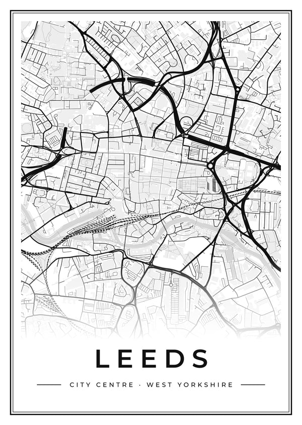Leeds City Centre Street Map Poster