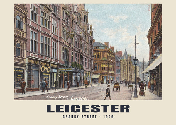 Granby Street, Leicester — 1906 · Historic photographic postcard print