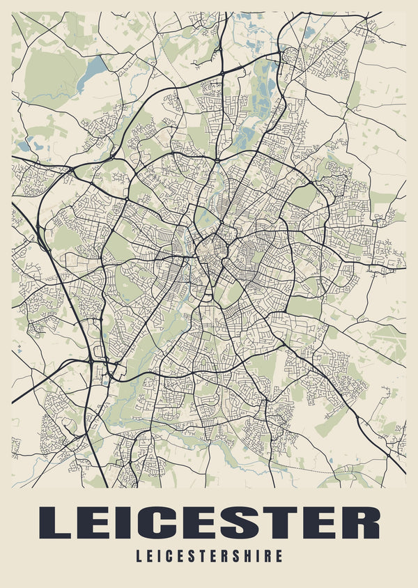 Leicester Street Map Poster