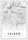 Street map poster of Leiden city centre, South Holland