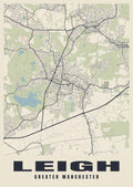 Street map poster of Leigh, Greater Manchester