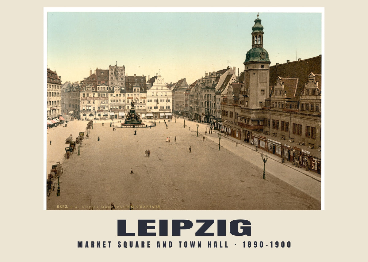 Market Square and Town Hall, Leipzig, 1890–1900 heritage photograph