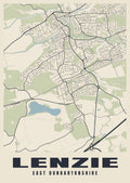 Street map poster of Lenzie, East Dunbartonshire