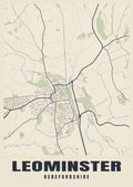 Street map poster of Leominster, Herefordshire