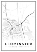 Street map poster of Leominster town centre, Herefordshire