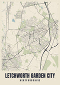 Street map poster of Letchworth Garden City, Hertfordshire