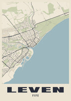 Street map poster of Leven, Fife