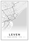 Street map poster of Leven town centre, Fife