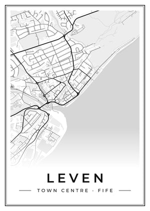 Leven Town Centre Street Map Poster