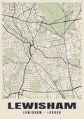 Heritage street map poster of Lewisham, Lewisham, London