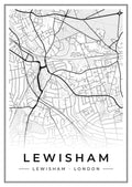 Street map poster of Lewisham, Lewisham, London
