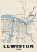 Street map poster of Lewiston, Idaho