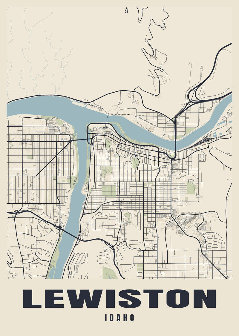 Lewiston Street Map Poster