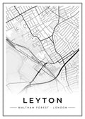 Street map poster of Leyton, Waltham Forest, London