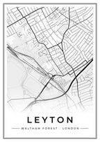 Street map poster of Leyton, Waltham Forest, London
