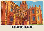Lichfield Cathedral poster, Retro Railway style