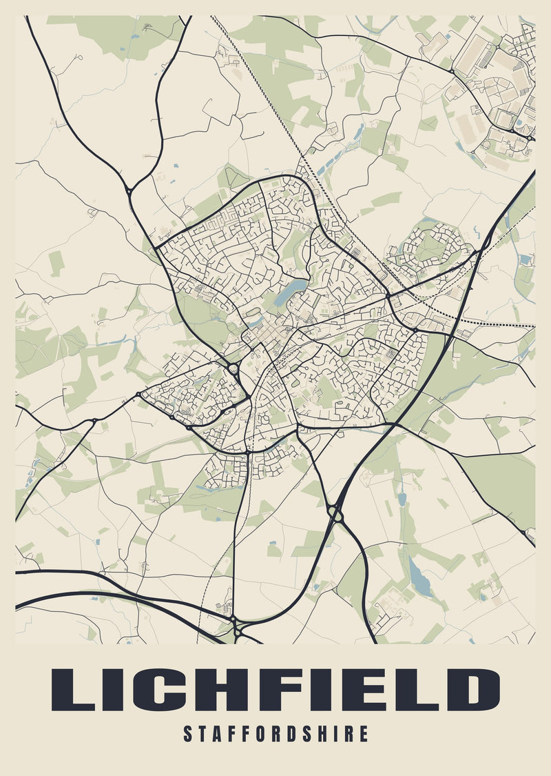 Lichfield Street Map Poster