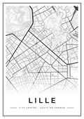 Street map poster of Lille city centre, Hauts-de-France
