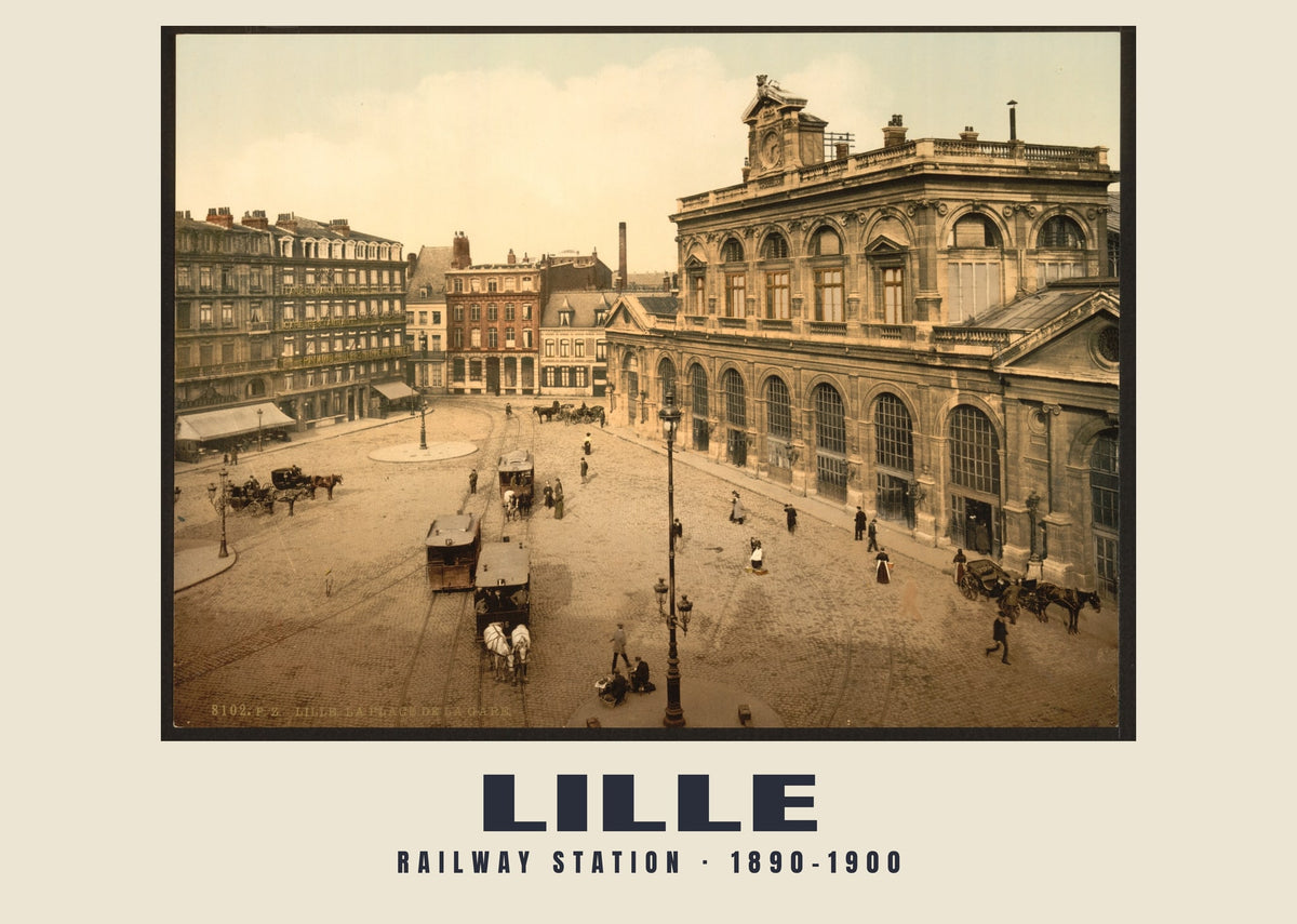 Railway station, Lille, 1890–1900 heritage photograph