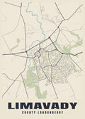 Street map poster of Limavady, County Londonderry