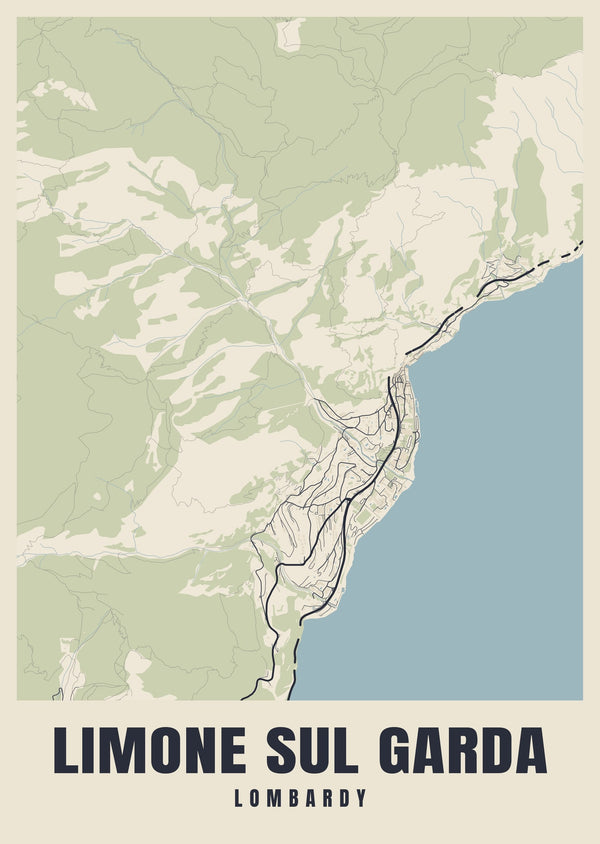 Limone sul Garda Street Map Poster