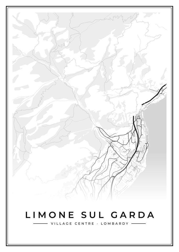 Limone sul Garda Village Centre Street Map Poster