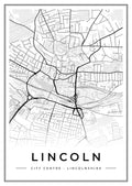 Street map poster of Lincoln city centre, Lincolnshire