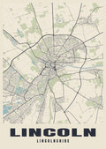 Street map poster of Lincoln, Lincolnshire
