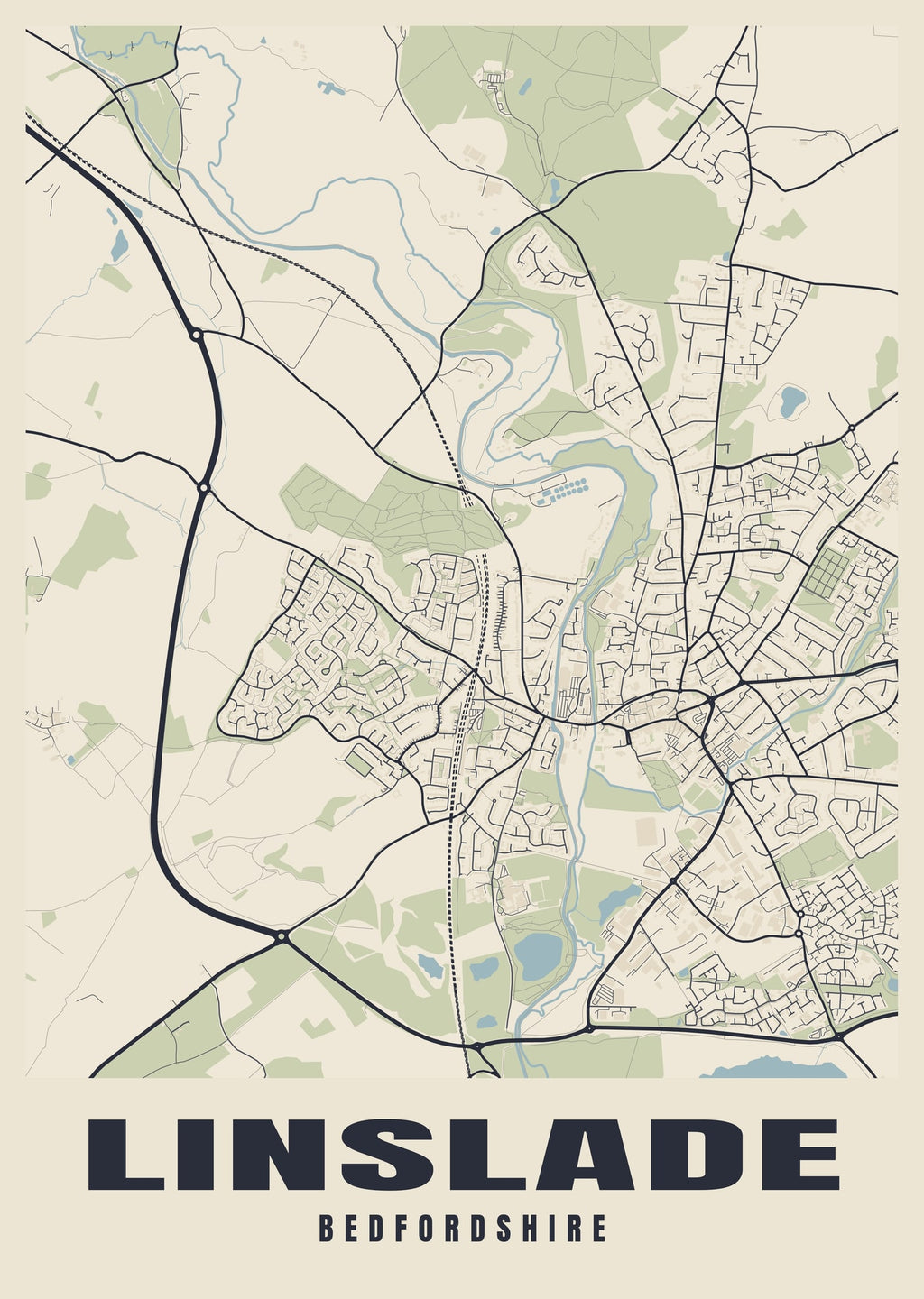 Street map poster of Linslade, Bedfordshire