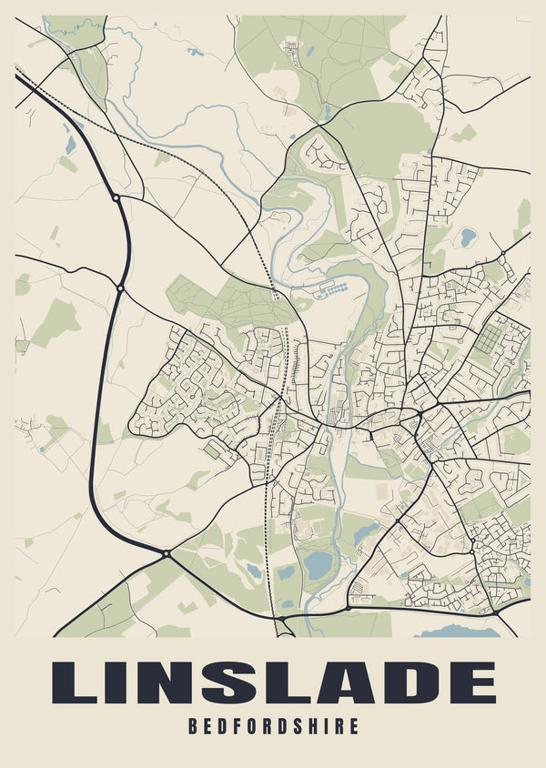 Linslade Street Map Poster