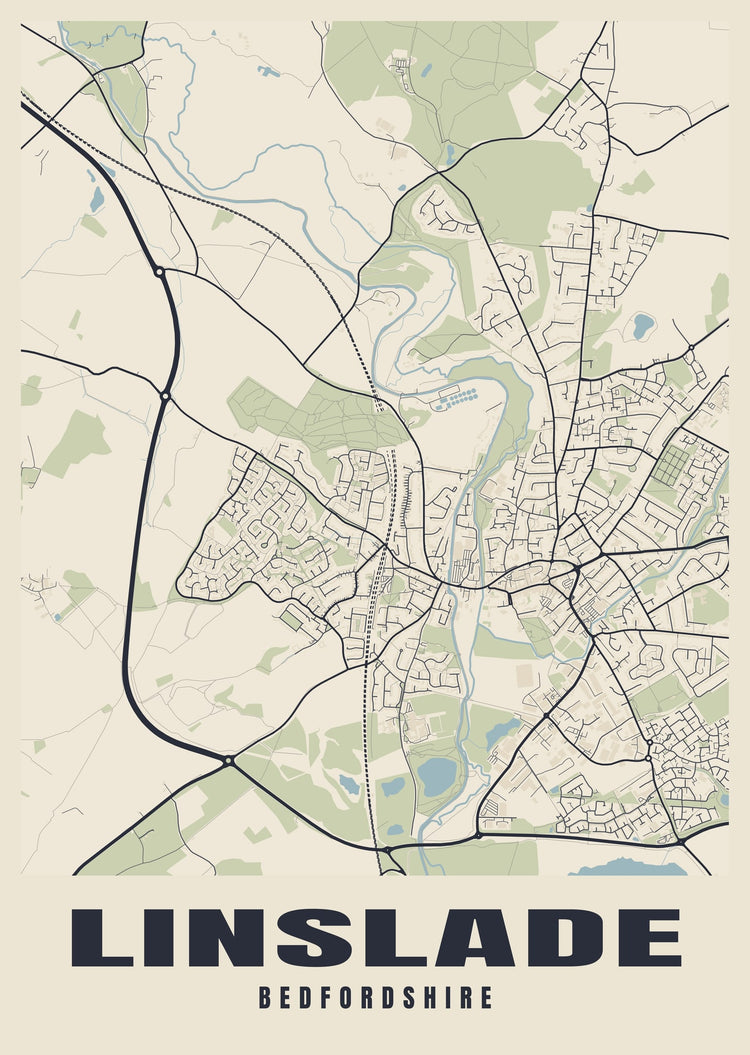 Linslade Street Map Poster