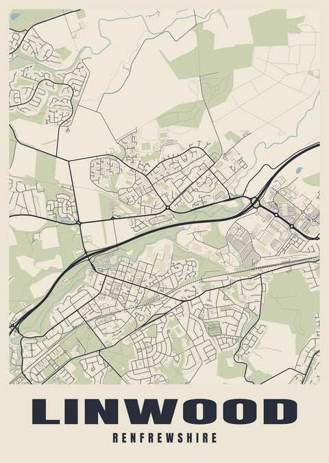 Linwood Street Map Poster