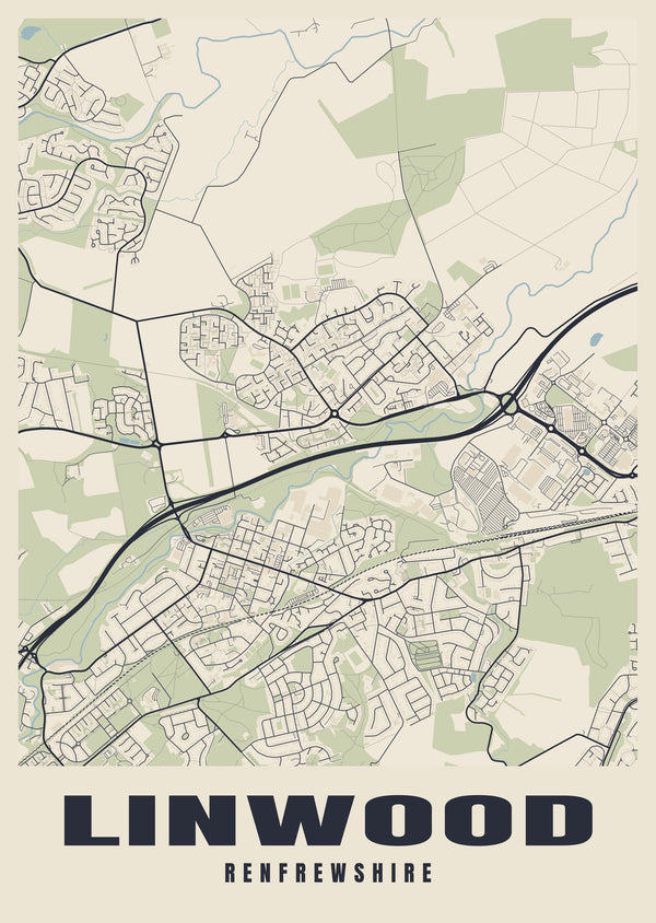 Linwood Street Map Poster