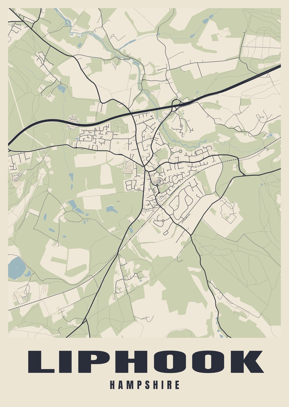 Street map poster of Liphook, Hampshire