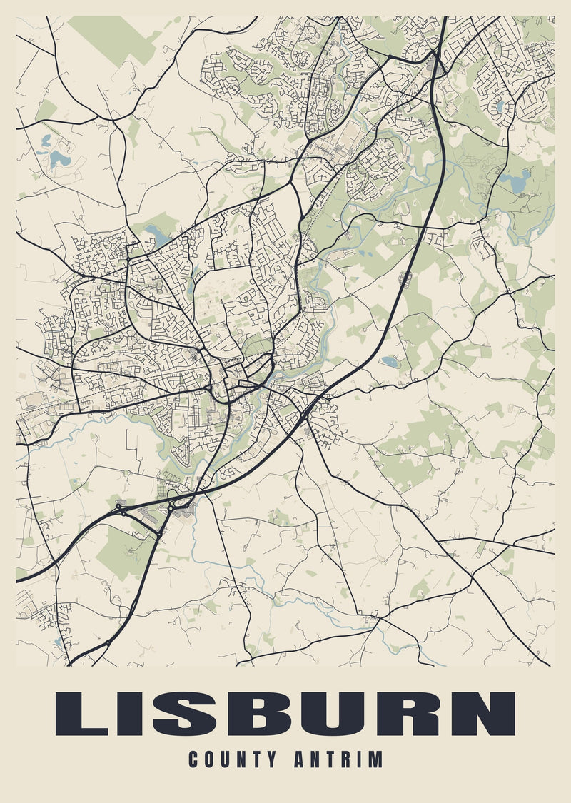Lisburn Street Map Poster