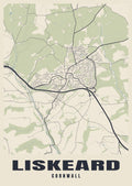 Street map poster of Liskeard, Cornwall