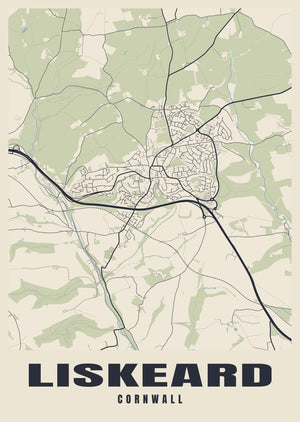 Liskeard Street Map Poster