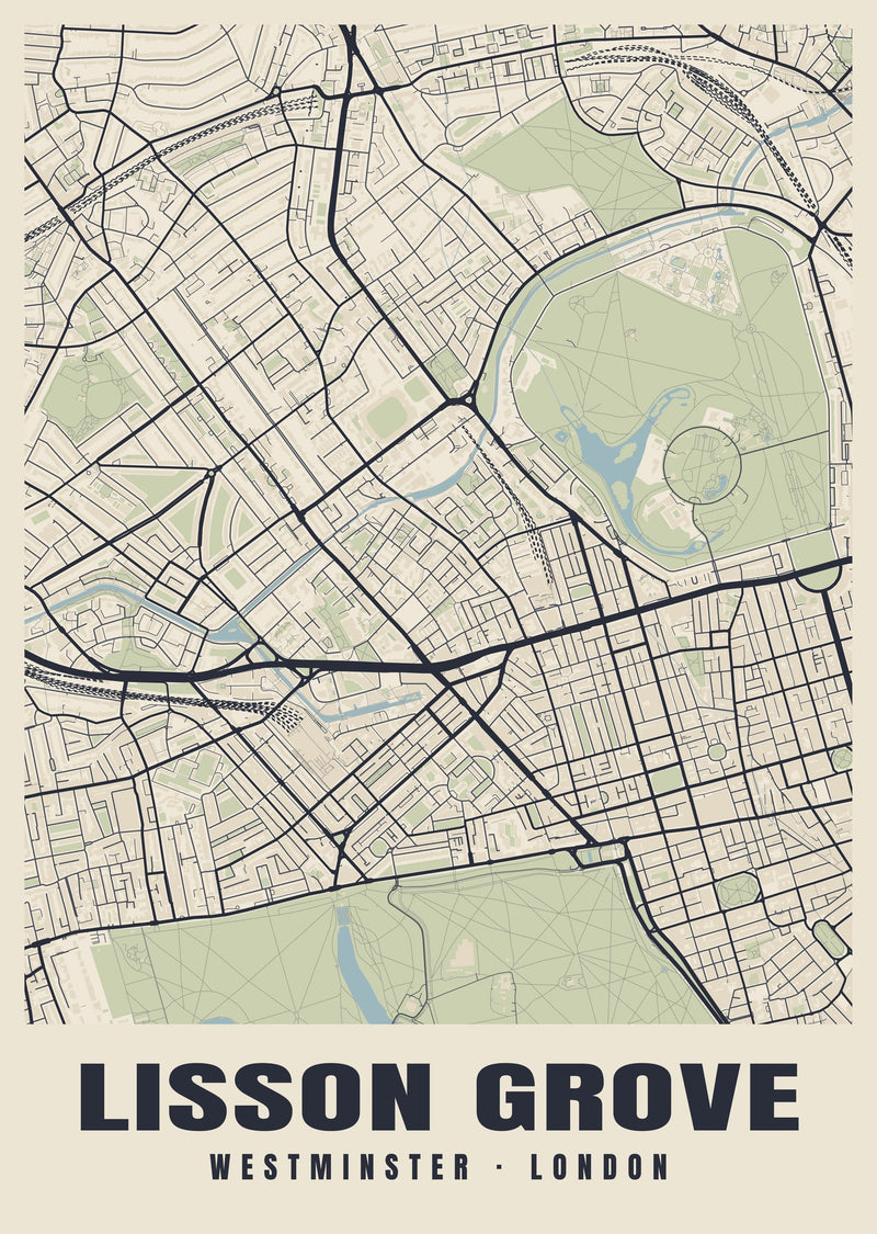 Lisson Grove Heritage Street Map Poster