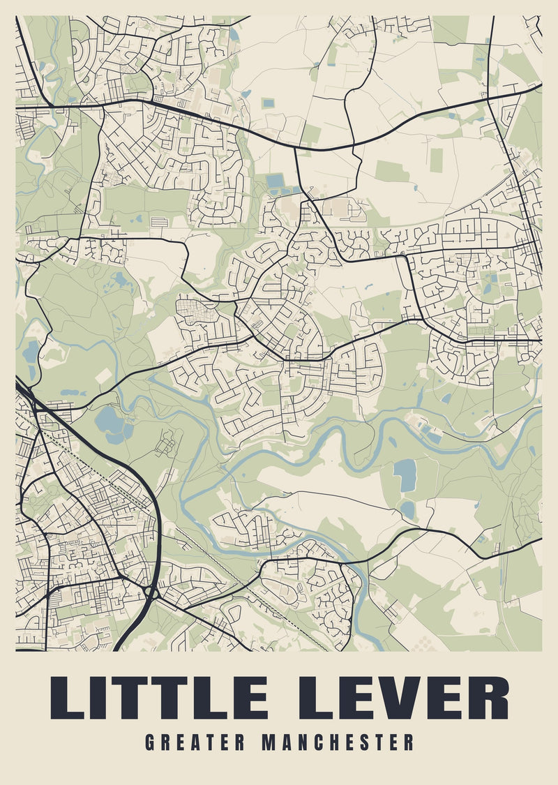 Little Lever Street Map Poster