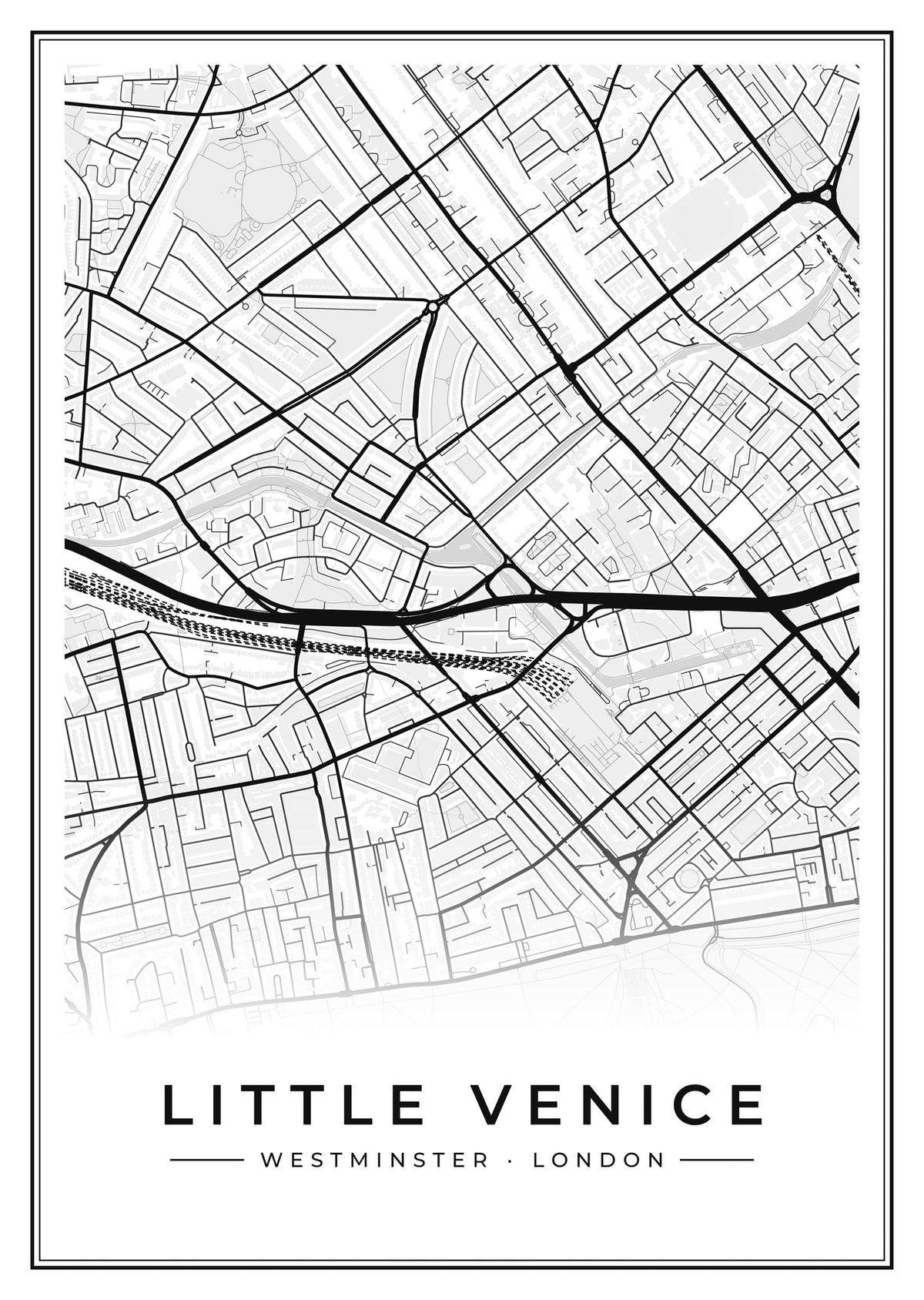 Street map poster of Little Venice, Westminster, London